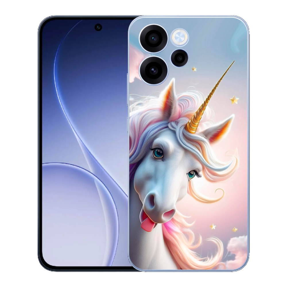 Gélový kryt mmCase na Oppo Reno 15 FS 5G - veselý jednorožec