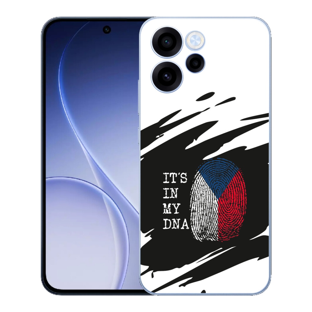 Gélový kryt mmCase na Oppo Reno 15 FS 5G - vlajka odtlačok prsta čiernobiele pozadie