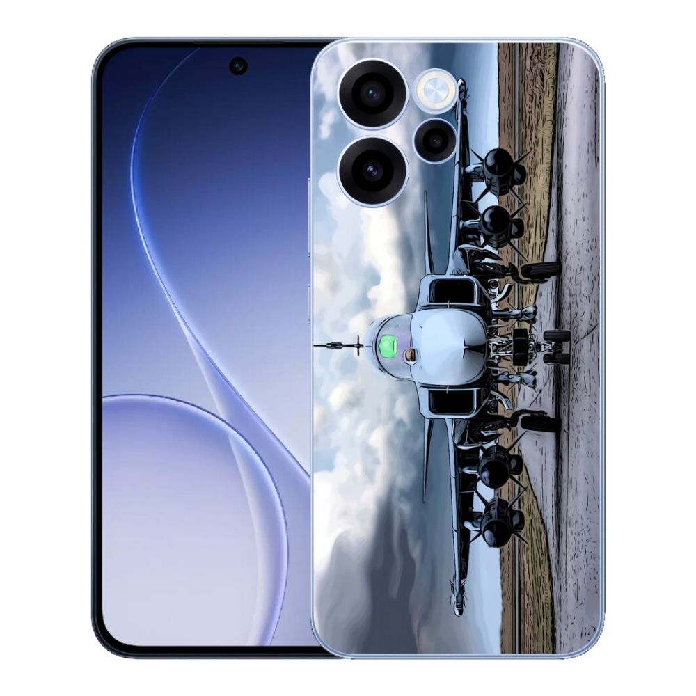 Gélový kryt mmCase na Oppo Reno 15 FS 5G - vojenské lietadlo