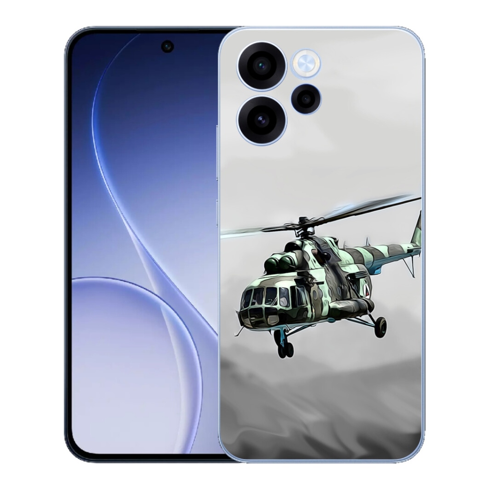 Gélový kryt mmCase na Oppo Reno 15 FS 5G - vojenský vrtuľník