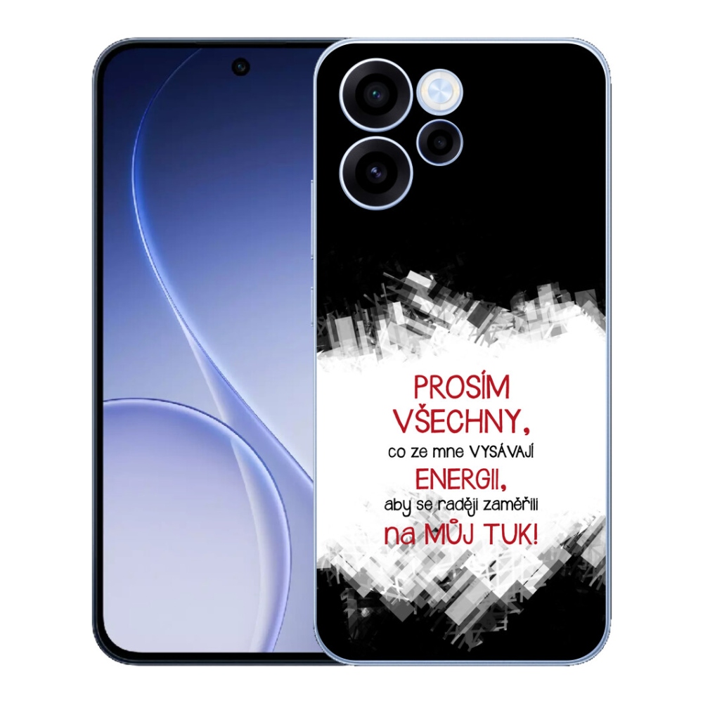Gélový kryt mmCase na Oppo Reno 15 FS 5G - vtipný text 1 červený