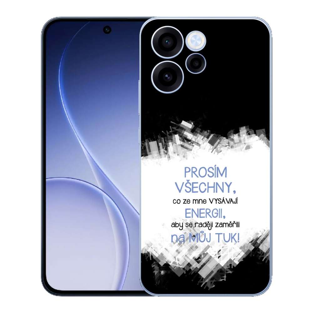 Gélový kryt mmCase na Oppo Reno 15 FS 5G - vtipný text 1 modrý