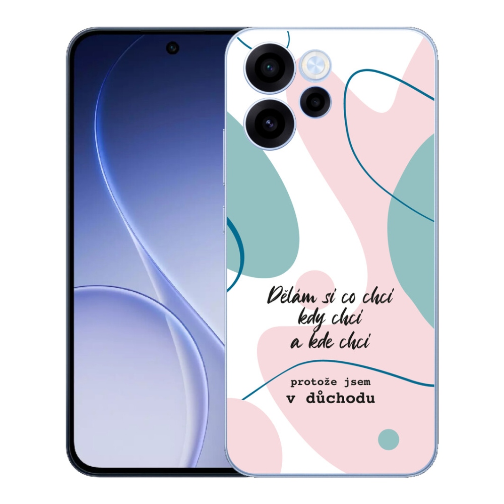 Gélový kryt mmCase na Oppo Reno 15 FS 5G - vtipný text 10 biele pozadie
