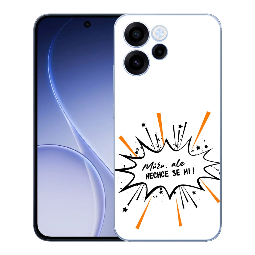 Gélový kryt mmCase na Oppo Reno 15 FS 5G - vtipný text 11 biele pozadie