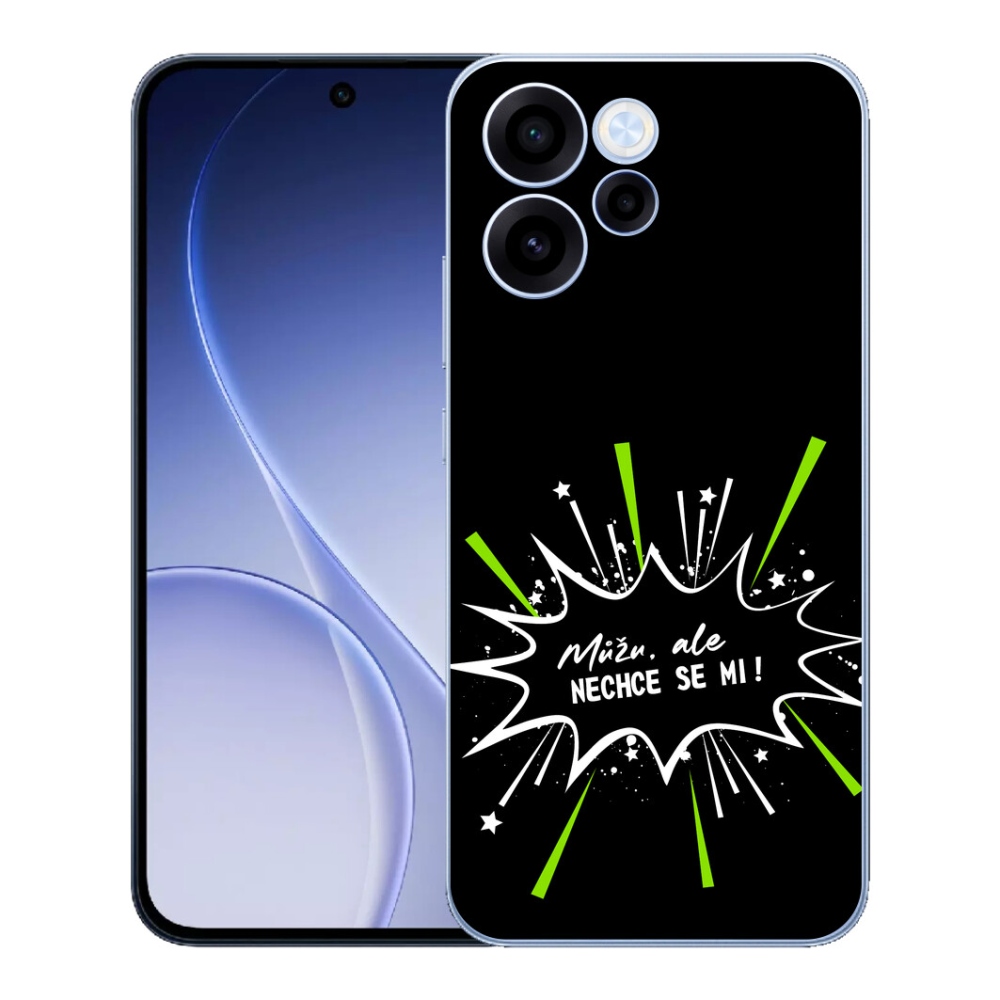 Gélový kryt mmCase na Oppo Reno 15 FS 5G - vtipný text 11 čierne pozadie