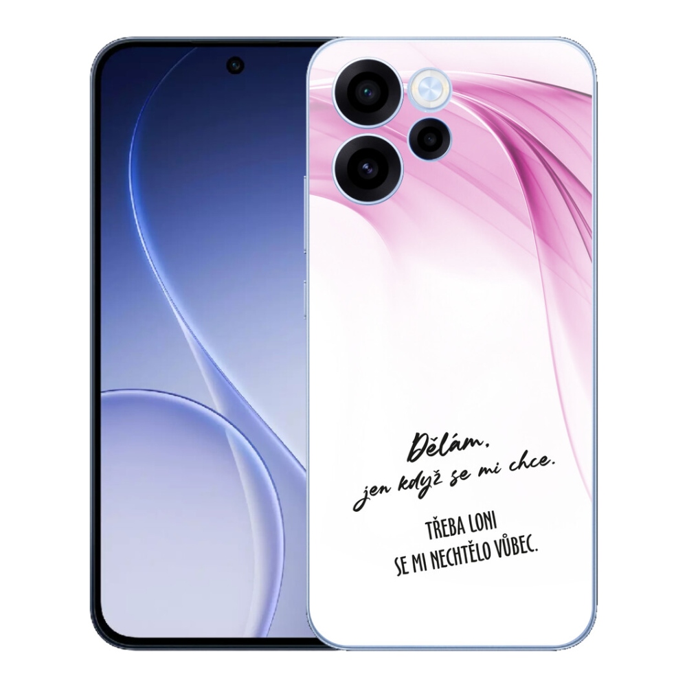 Gélový kryt mmCase na Oppo Reno 15 FS 5G - vtipný text 12 biele pozadie