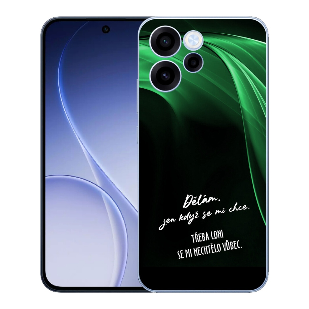 Gélový kryt mmCase na Oppo Reno 15 FS 5G - vtipný text 12 čierne pozadie