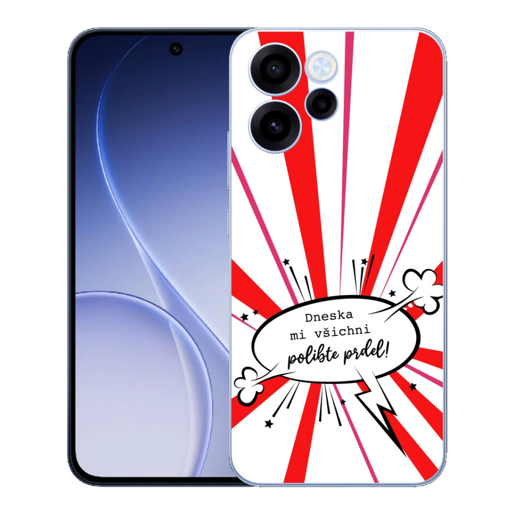 Gélový kryt mmCase na Oppo Reno 15 FS 5G - vtipný text 15 biele pozadie
