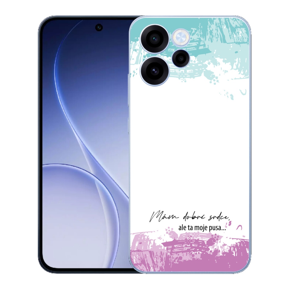 Gélový kryt mmCase na Oppo Reno 15 FS 5G - vtipný text 3 biele pozadie