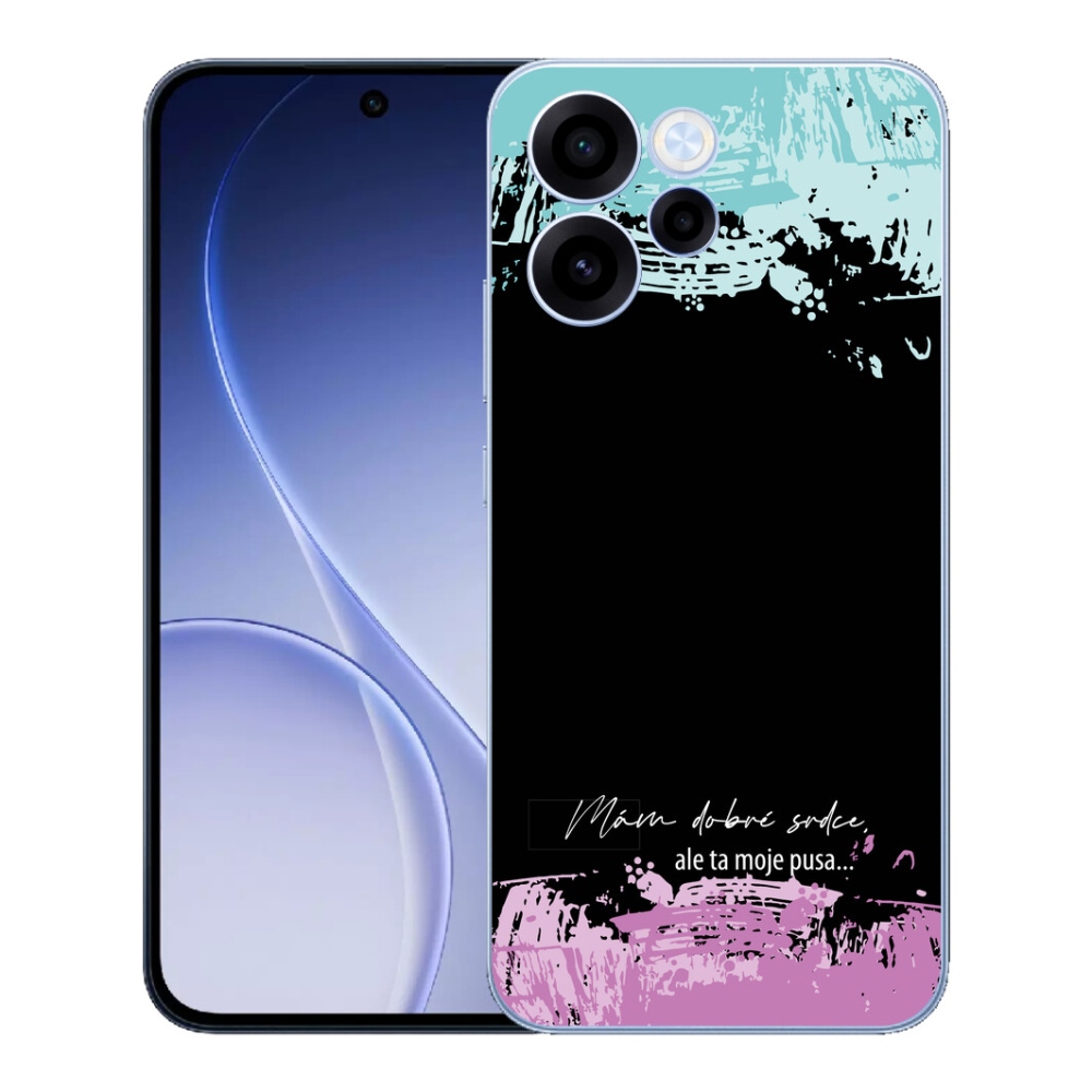 Gélový kryt mmCase na Oppo Reno 15 FS 5G - vtipný text 3 čierne pozadie