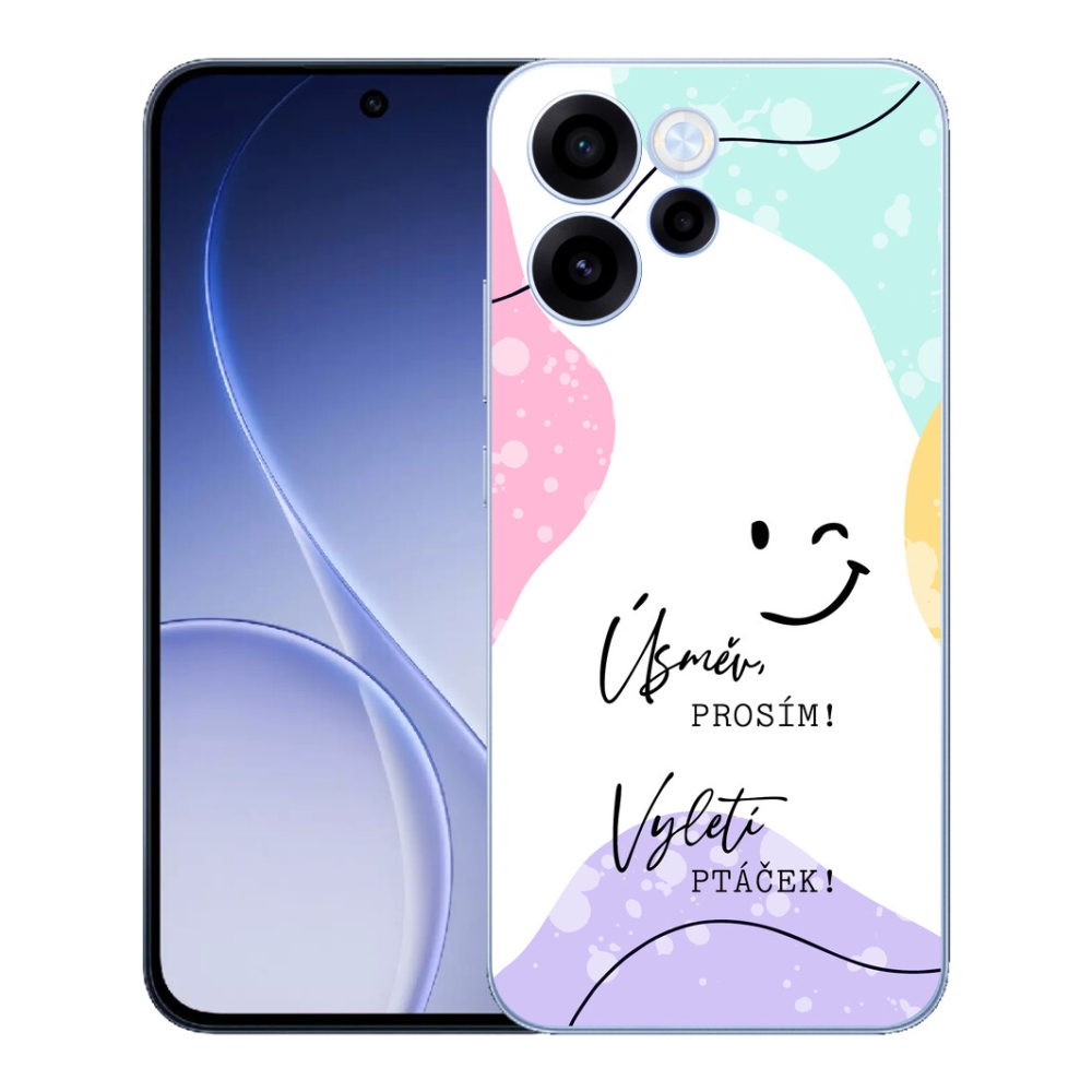 Gélový kryt mmCase na Oppo Reno 15 FS 5G - vtipný text 4 biele pozadie