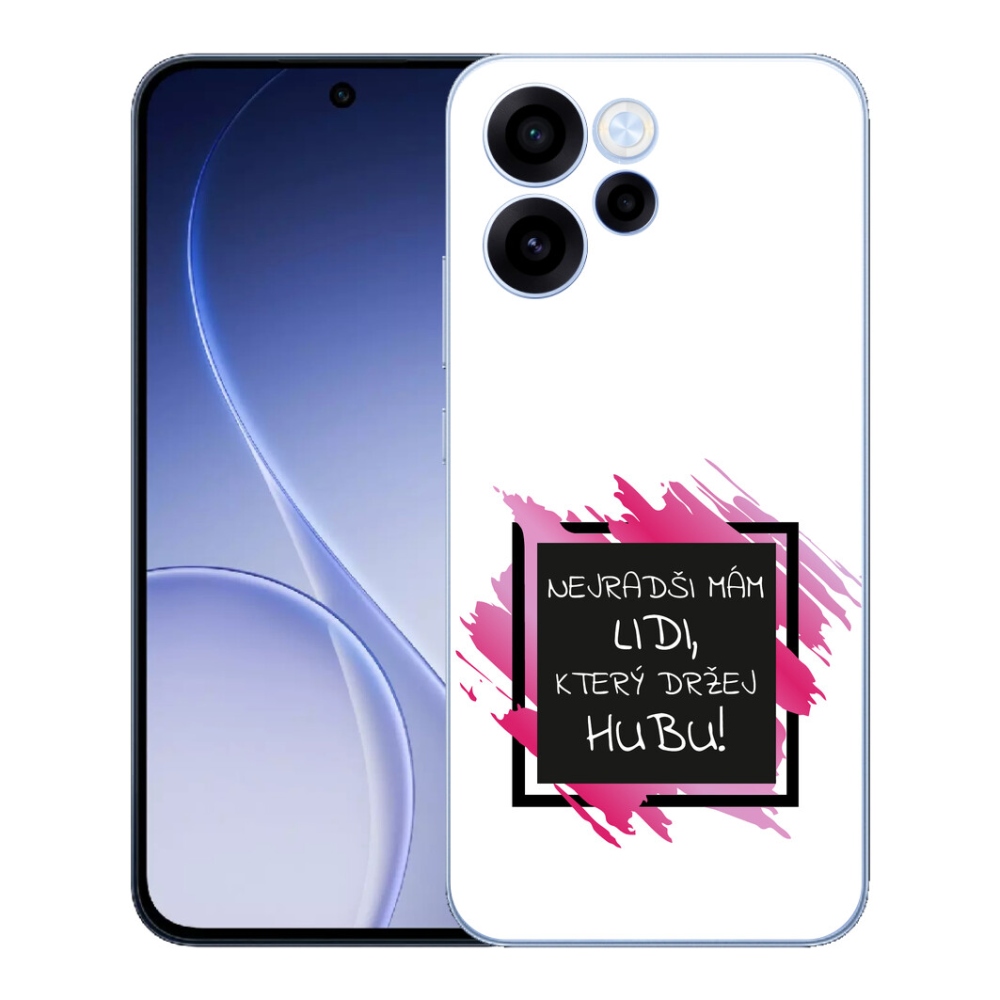 Gélový kryt mmCase na Oppo Reno 15 FS 5G - vtipný text 7 čiernobiele pozadie