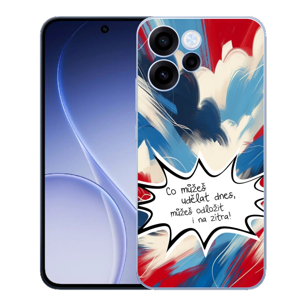 Gélový kryt mmCase na Oppo Reno 15 FS 5G - vtipný text 9 biele pozadie