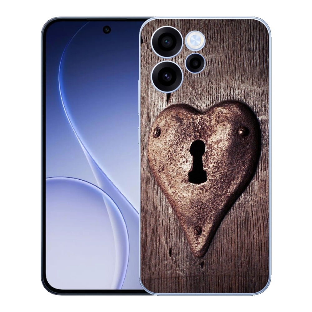Gélový kryt mmCase na Oppo Reno 15 FS 5G - zámok v tvare srdca