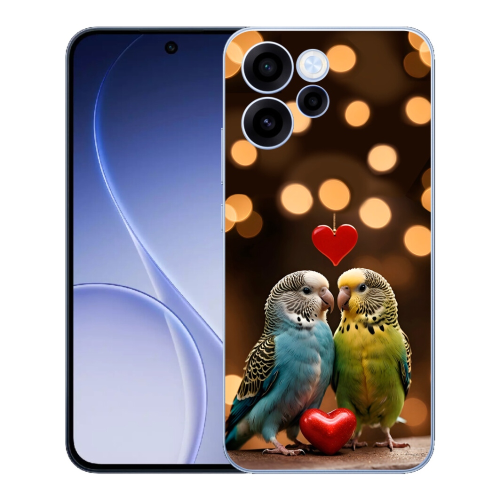 Gélový kryt mmCase na Oppo Reno 15 FS 5G - zamilovaní papagáje
