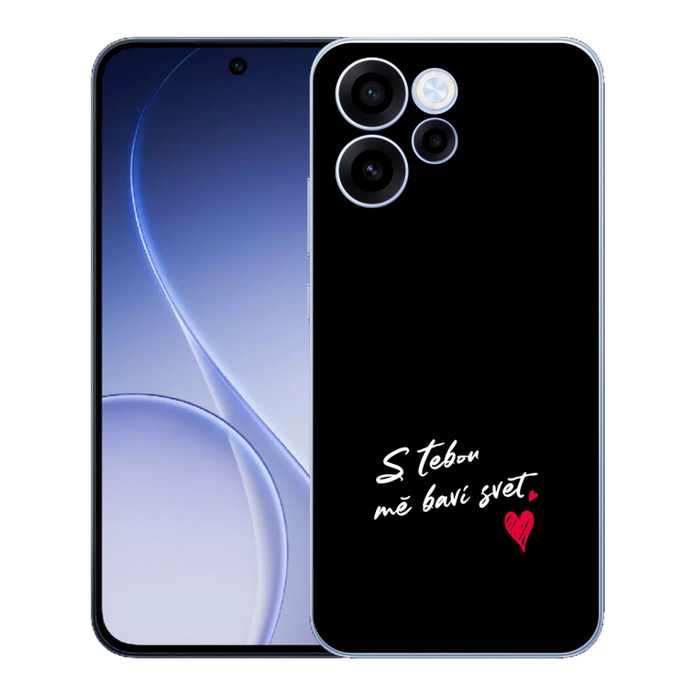 Gélový kryt mmCase na Oppo Reno 15 FS 5G - zamilovaný text 1 čierne pozadie