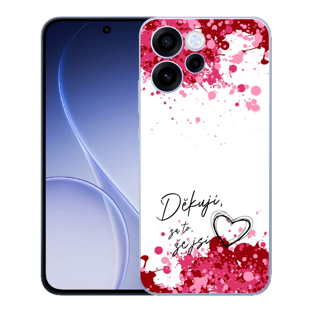 Gélový kryt mmCase na Oppo Reno 15 FS 5G - zamilovaný text 2 biele pozadie