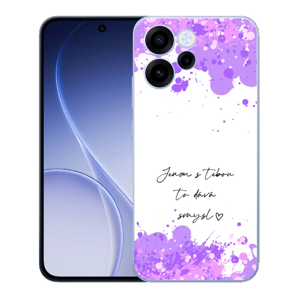 Gélový kryt mmCase na Oppo Reno 15 FS 5G - zamilovaný text biele pozadie