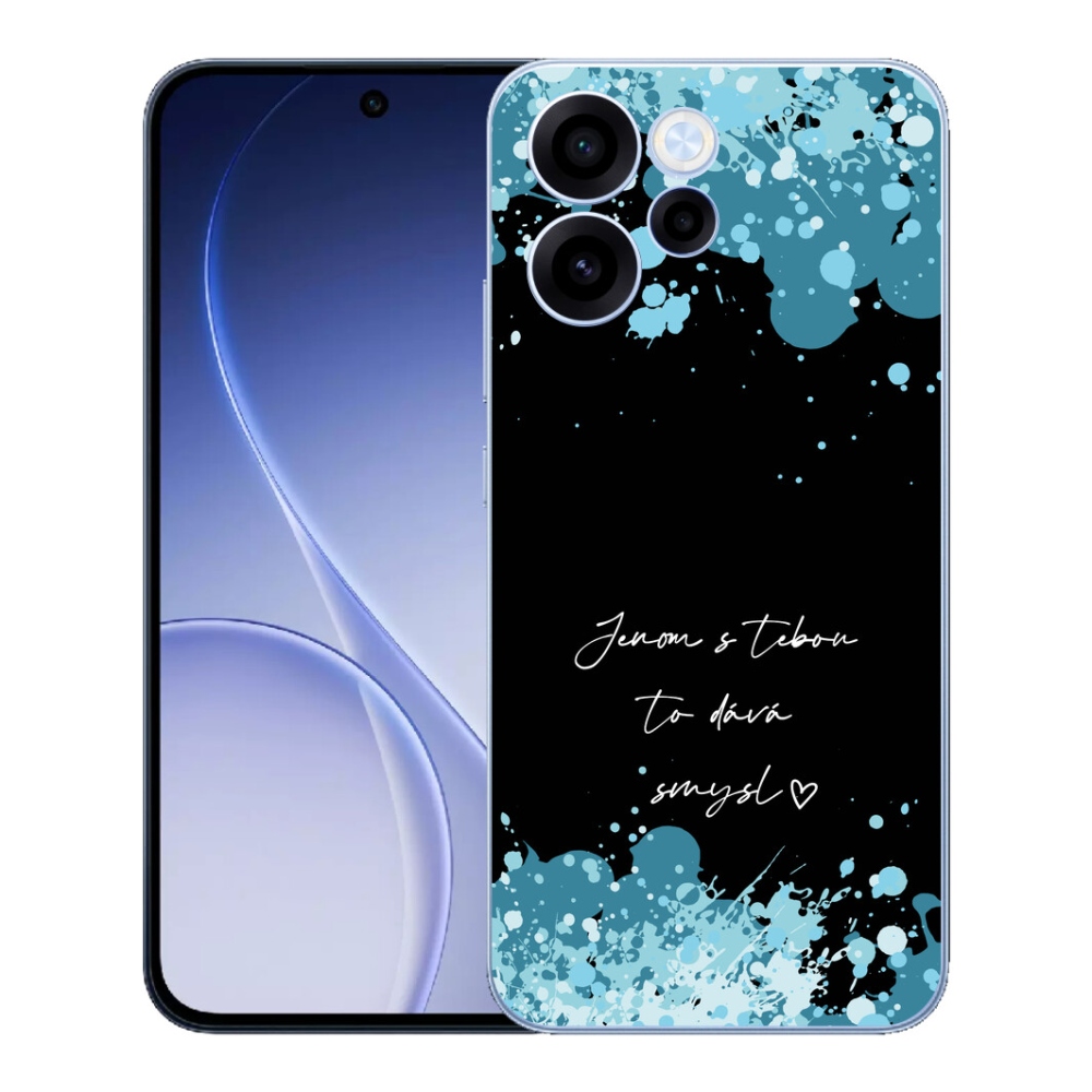 Gélový kryt mmCase na Oppo Reno 15 FS 5G - zamilovaný text čierne pozadie