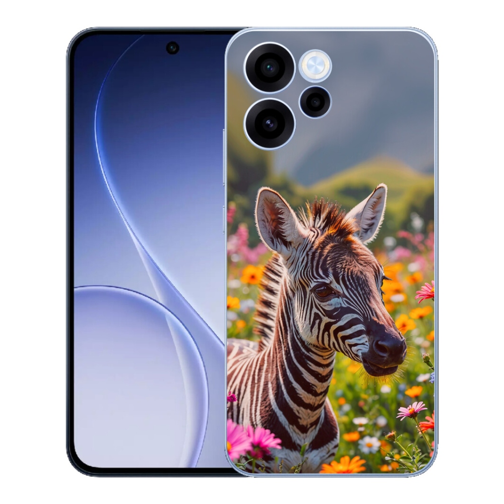 Gélový kryt mmCase na Oppo Reno 15 FS 5G - zebra na lúke