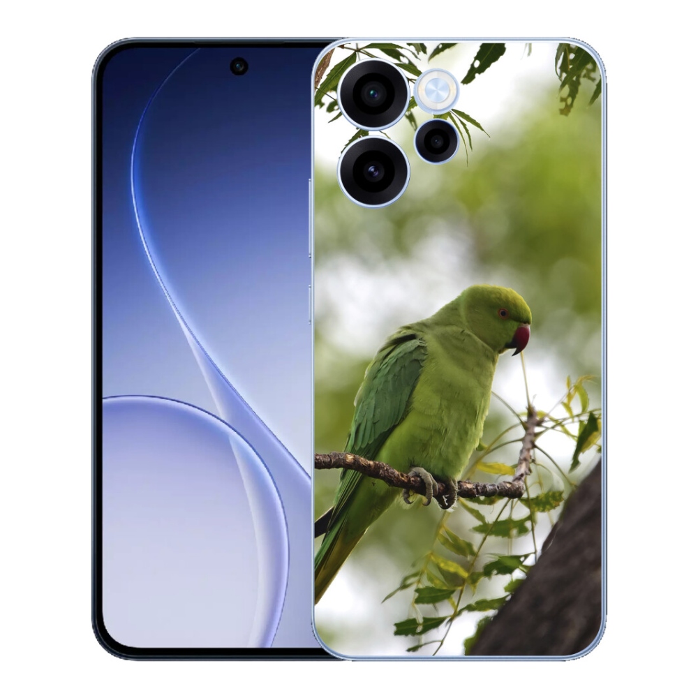 Gélový kryt mmCase na Oppo Reno 15 FS 5G - zelený papagáj
