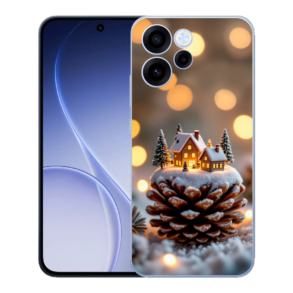 Gélový kryt mmCase na Oppo Reno 15 FS 5G - zimná dedinka