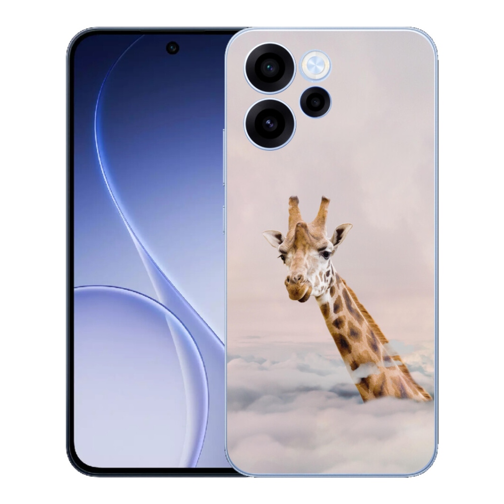 Gélový kryt mmCase na Oppo Reno 15 FS 5G - žirafa v oblakoch
