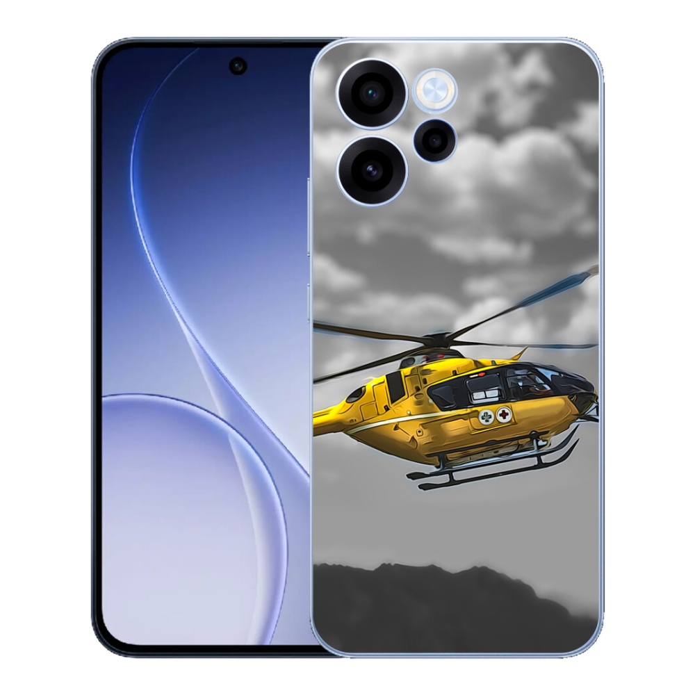 Gélový kryt mmCase na Oppo Reno 15 FS 5G - žltá helikoptéra