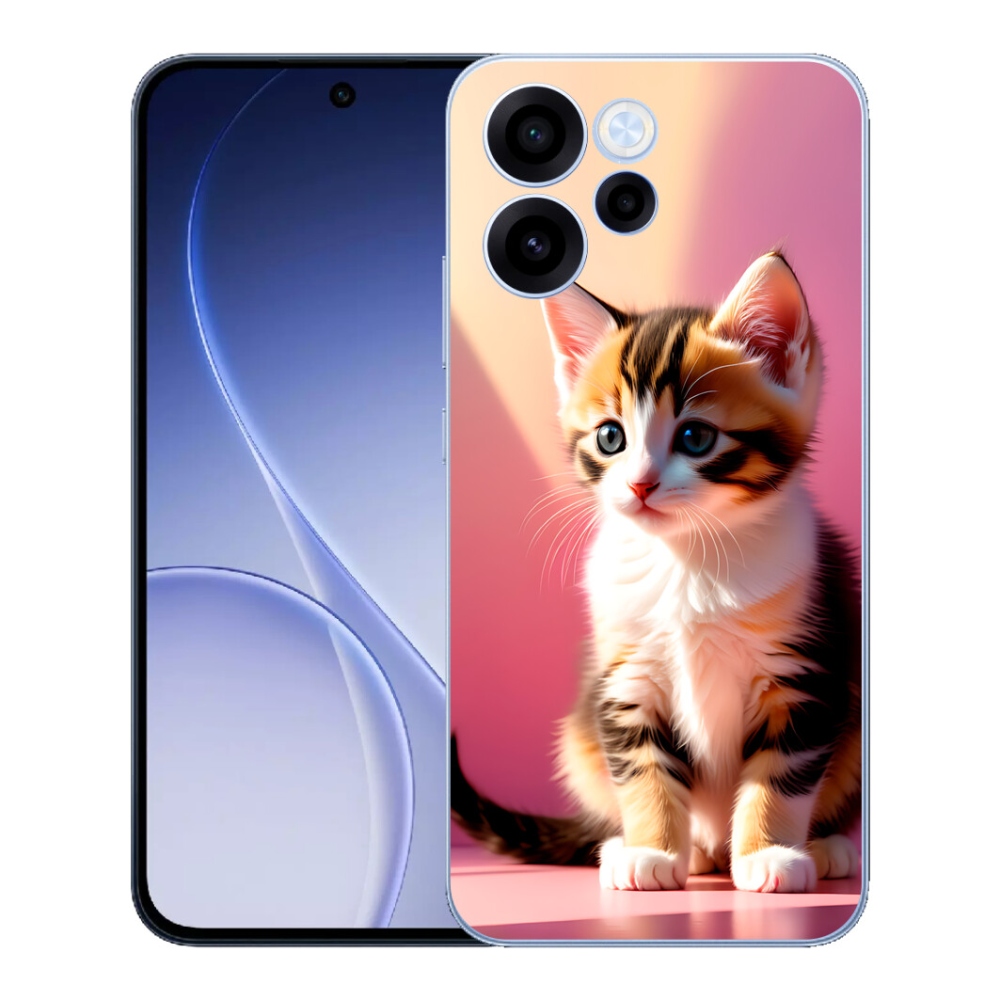 Gélový kryt mmCase na Oppo Reno 15 FS 5G - zvedavé mačiatko 2