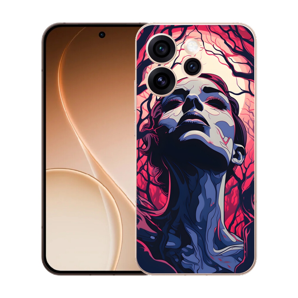 Gélový kryt mmCase na Oppo Reno 15 Pro 5G - abstraktná tvár