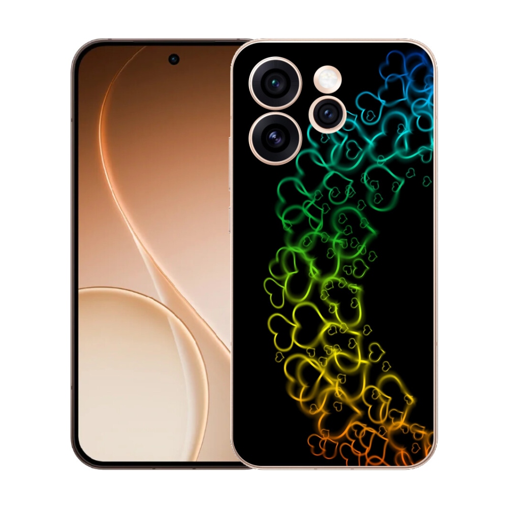 Gélový kryt mmCase na Oppo Reno 15 Pro 5G - farebné srdiečka