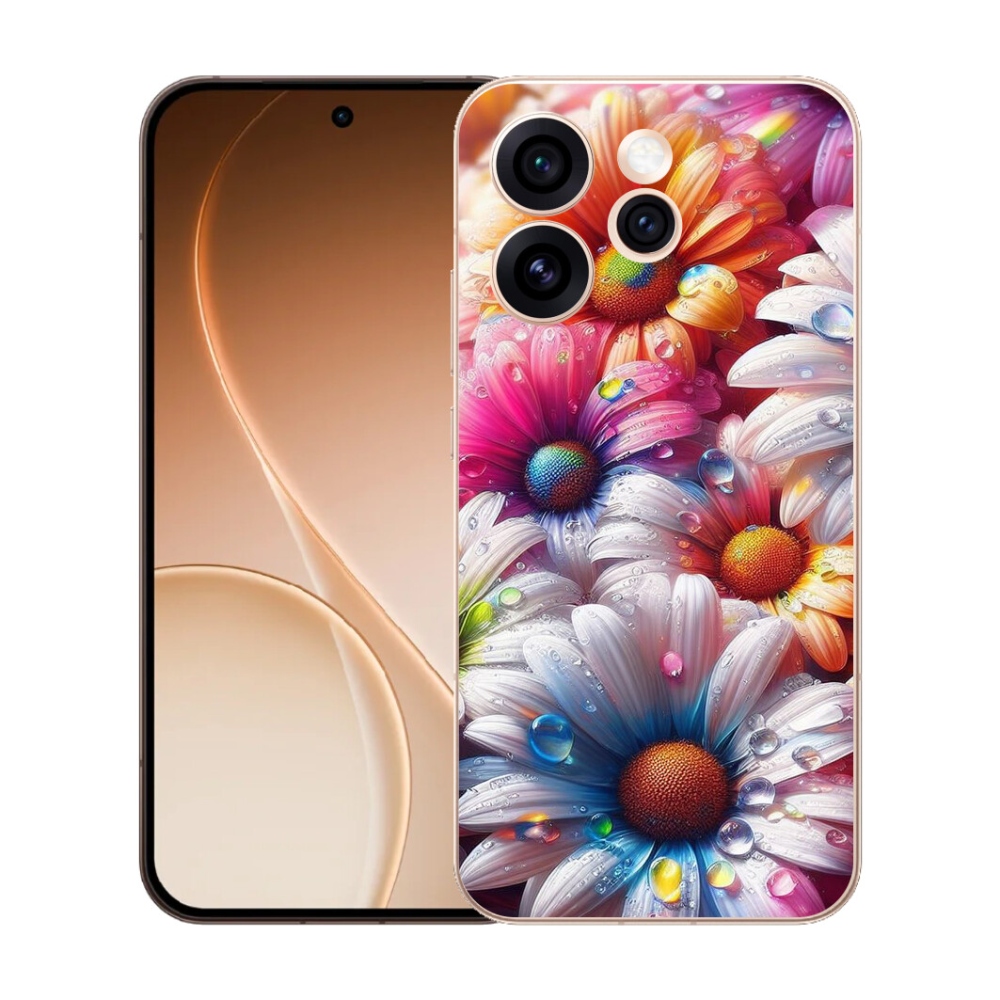 Gélový kryt mmCase na Oppo Reno 15 Pro 5G - farebné margaréty