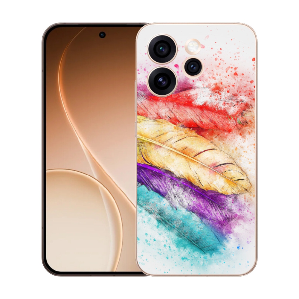 Gélový kryt mmCase na Oppo Reno 15 Pro 5G - farebné perie