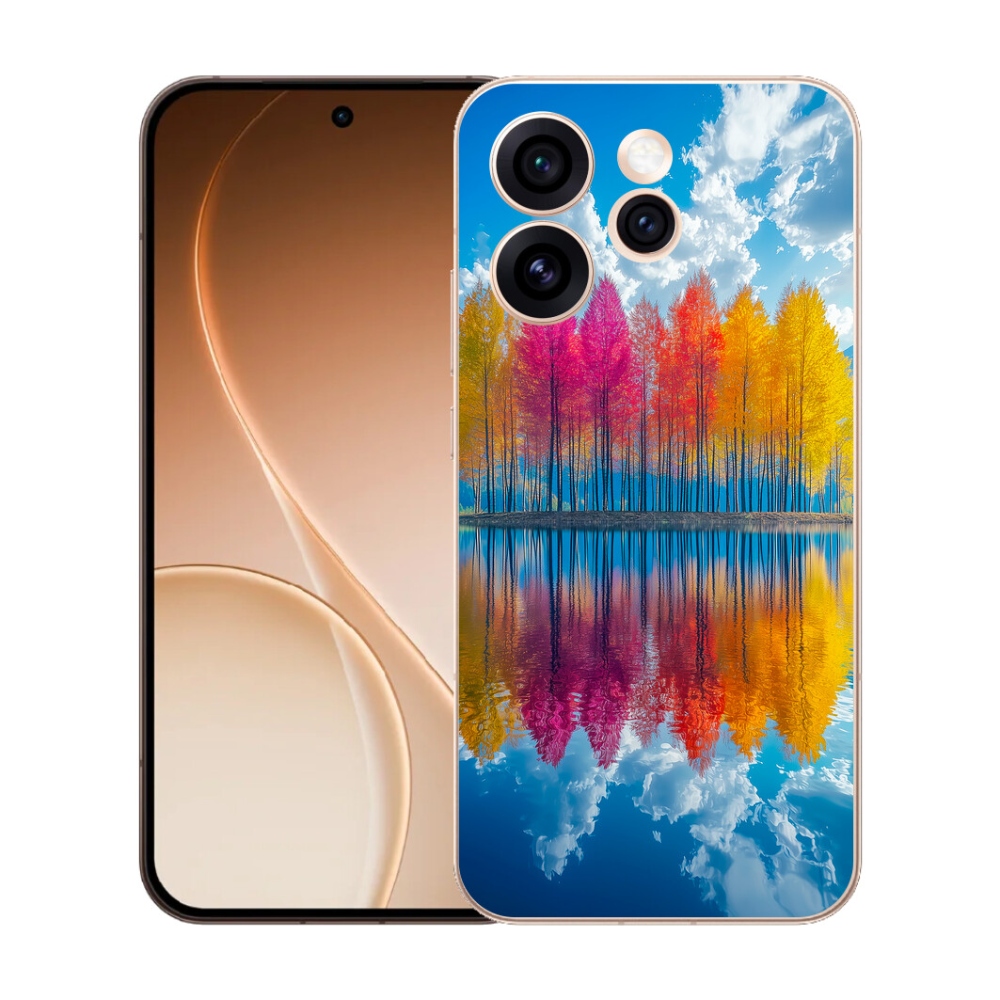 Gélový kryt mmCase na Oppo Reno 15 Pro 5G - farebné stromy