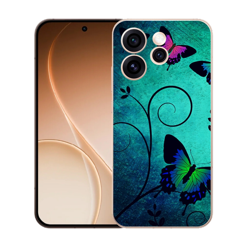 Gélový kryt mmCase na Oppo Reno 15 Pro 5G - farební motýle