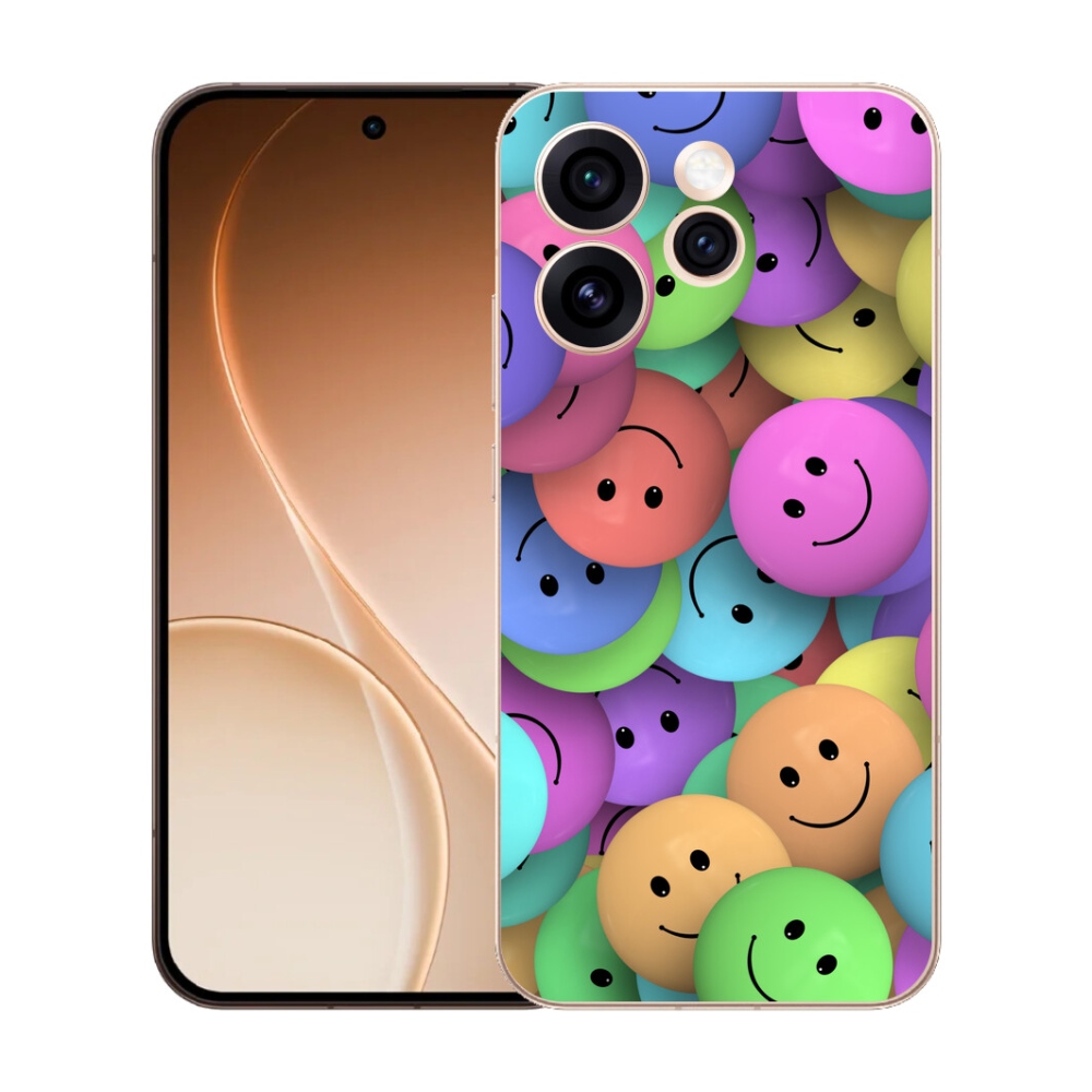 Gélový kryt mmCase na Oppo Reno 15 Pro 5G - farební smajlíci