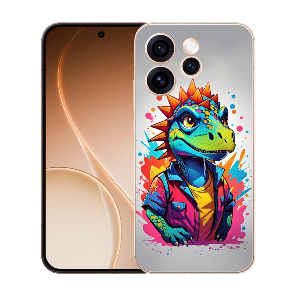 Gélový kryt mmCase na Oppo Reno 15 Pro 5G - farebný dinosaurus