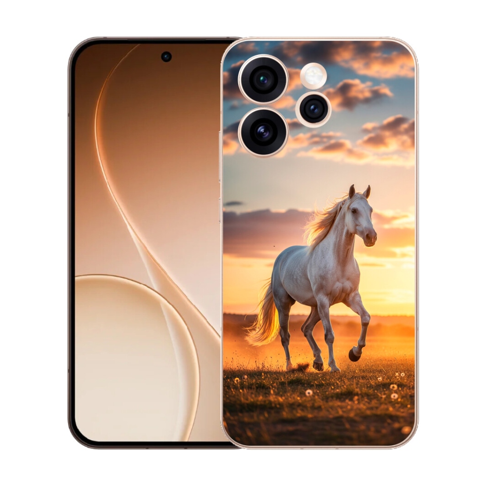 Gélový kryt mmCase na Oppo Reno 15 Pro 5G - bežiaci biely kôň 2