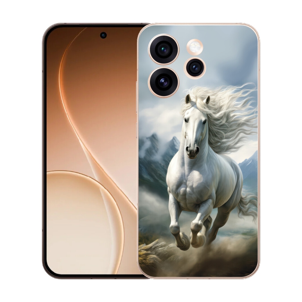Gélový kryt mmCase na Oppo Reno 15 Pro 5G - bežiaci biely kôň 3