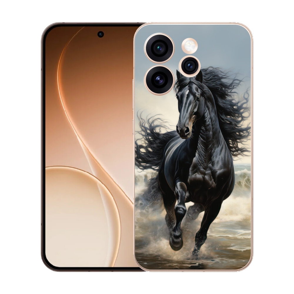 Gélový kryt mmCase na Oppo Reno 15 Pro 5G - bežiaci čierny kôň
