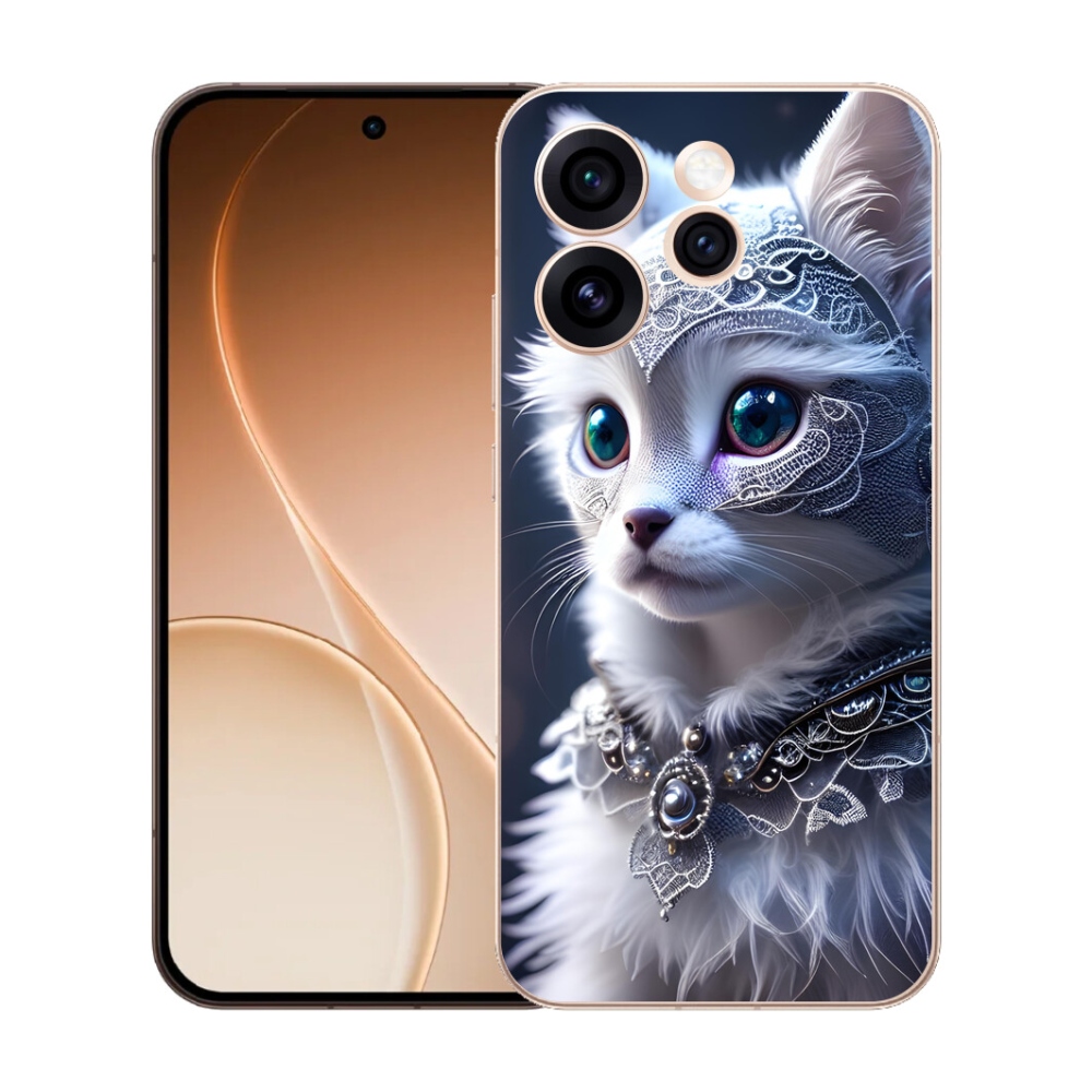 Gélový kryt mmCase na Oppo Reno 15 Pro 5G - biela mačka