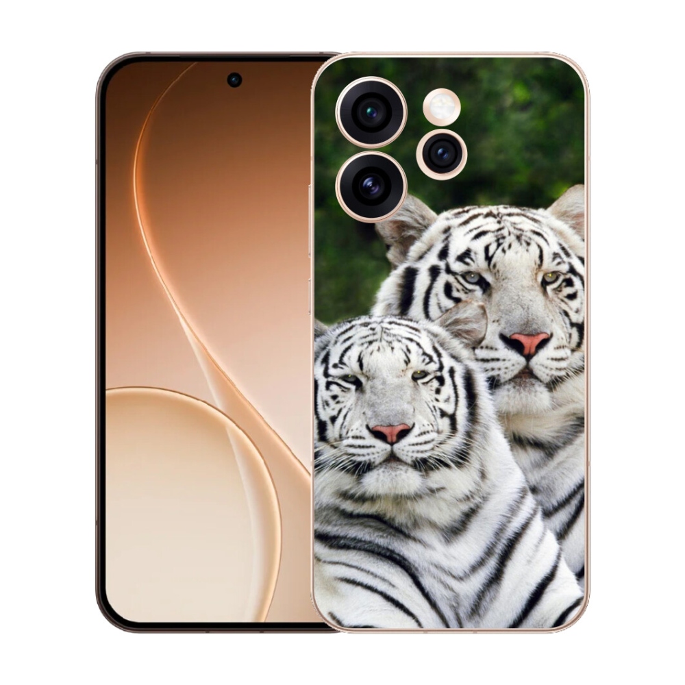 Gélový kryt mmCase na Oppo Reno 15 Pro 5G - bieli tigre