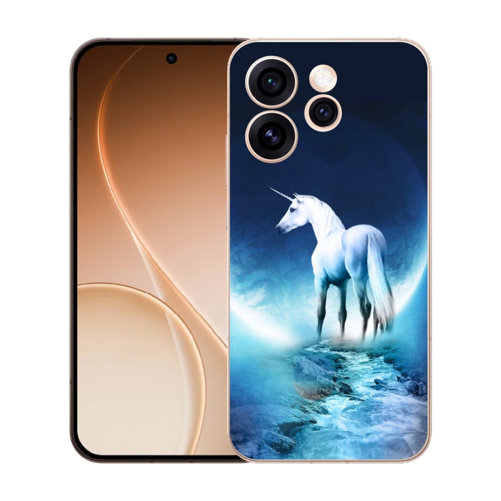 Gélový kryt mmCase na Oppo Reno 15 Pro 5G - biely jednorožec