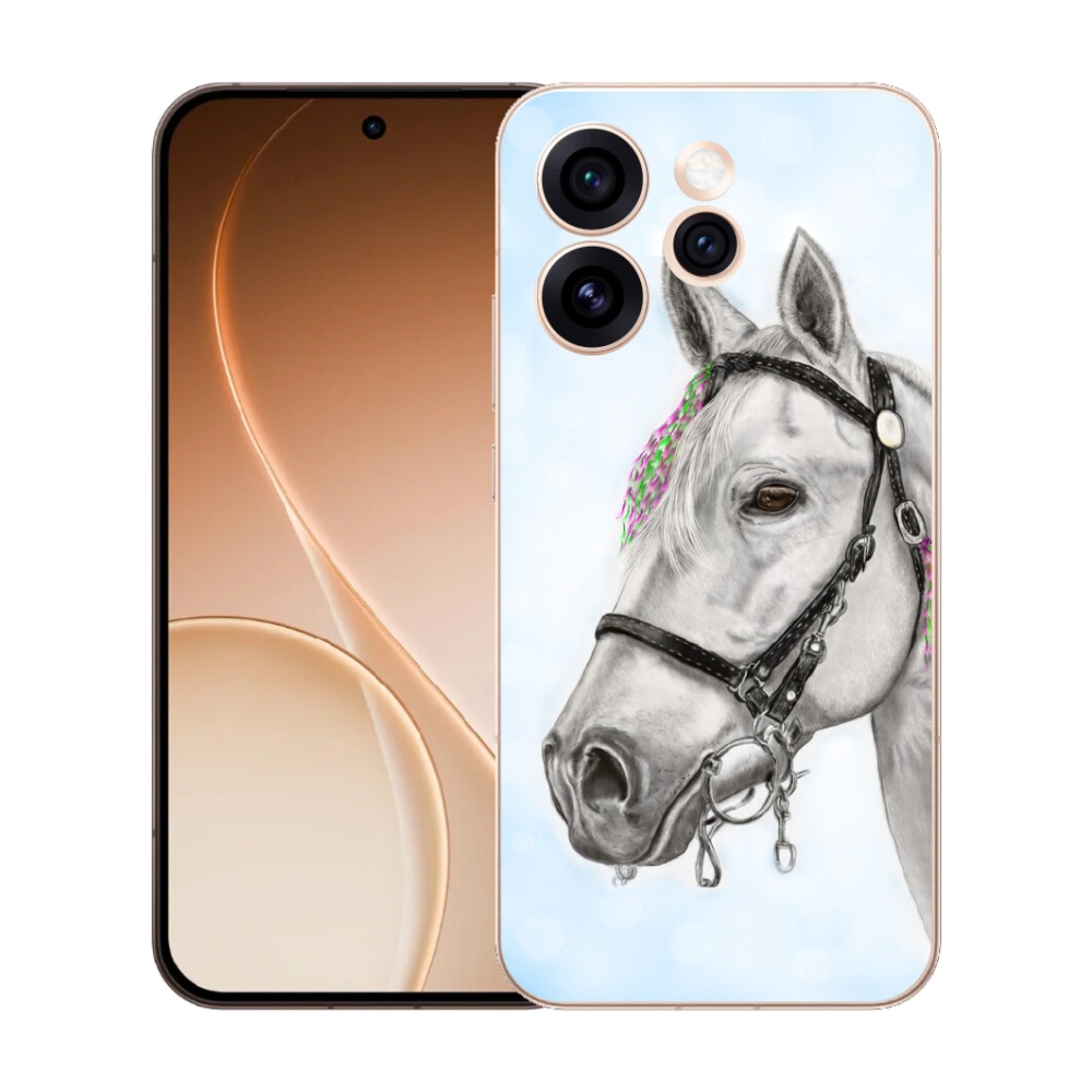Gélový kryt mmCase na Oppo Reno 15 Pro 5G - biely kôň 1