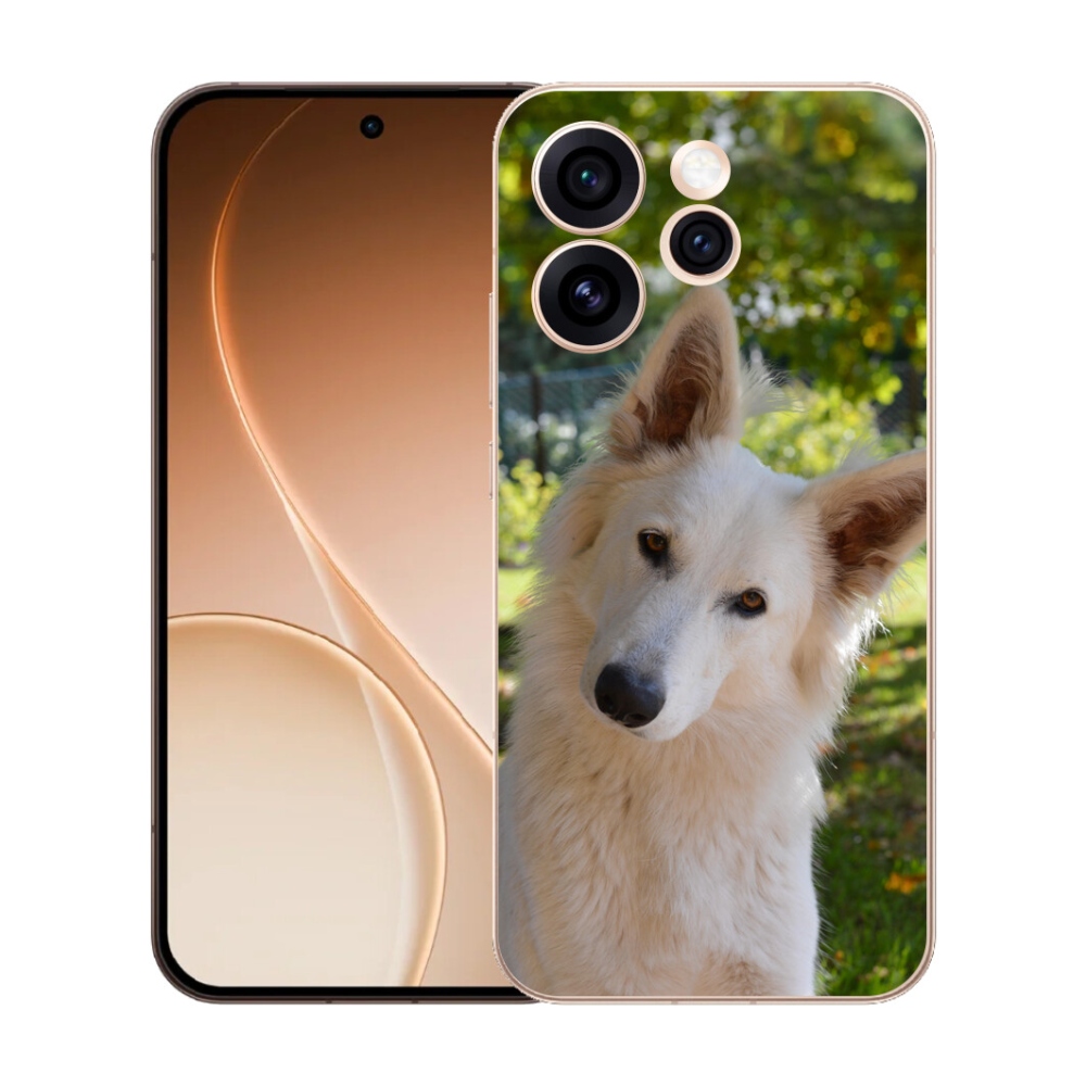 Gélový kryt mmCase na Oppo Reno 15 Pro 5G - biely švajčiarsky ovčiak 1