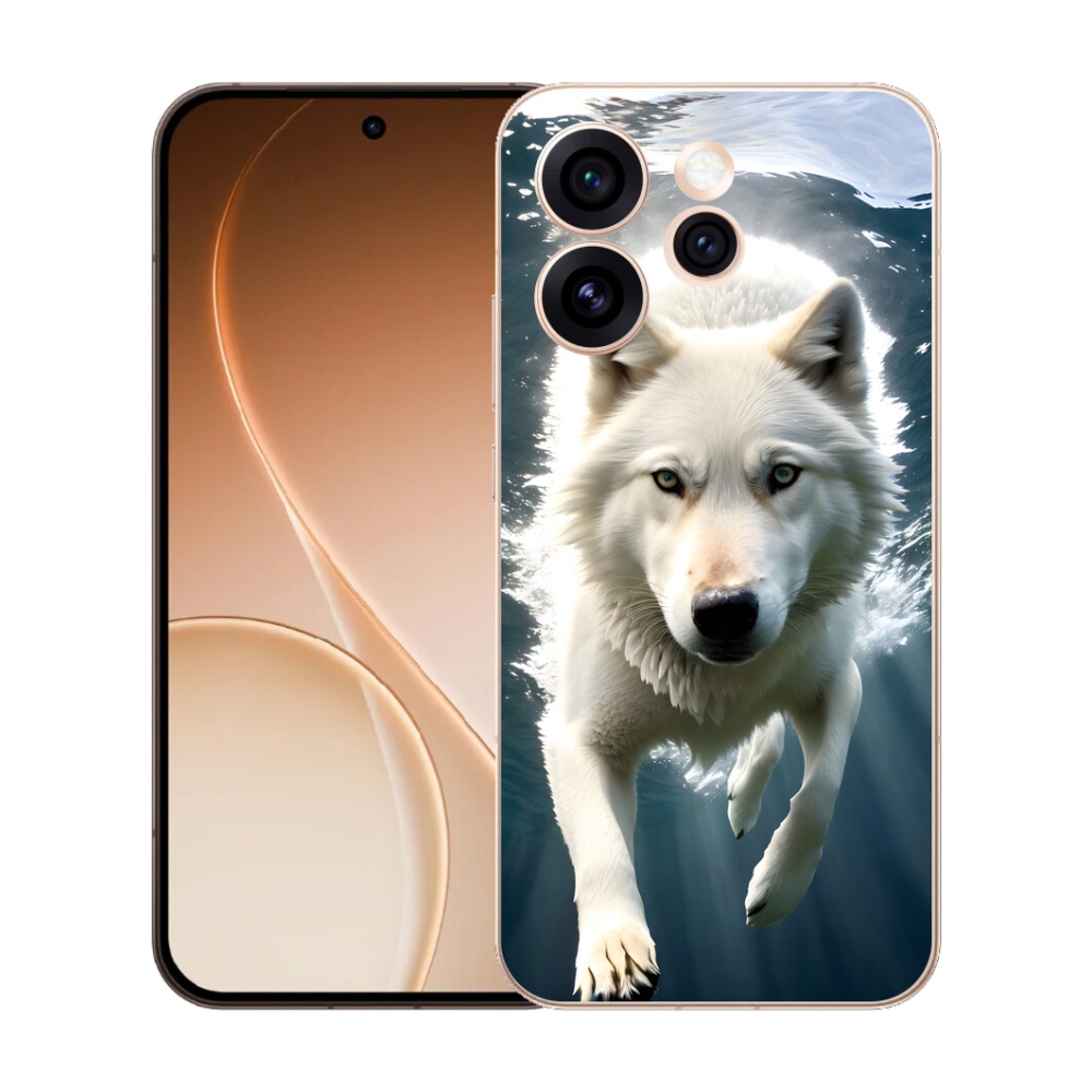 Gélový kryt mmCase na Oppo Reno 15 Pro 5G - biely vlk