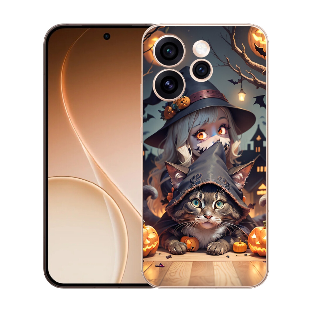 Gélový kryt mmCase na Oppo Reno 15 Pro 5G - čarodejnica s mačkou