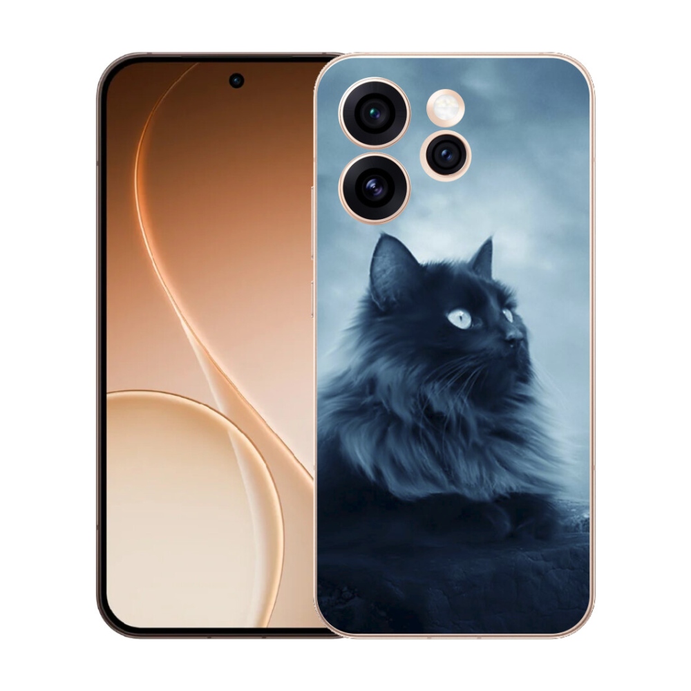 Gélový kryt mmCase na Oppo Reno 15 Pro 5G - čierna mačka 1