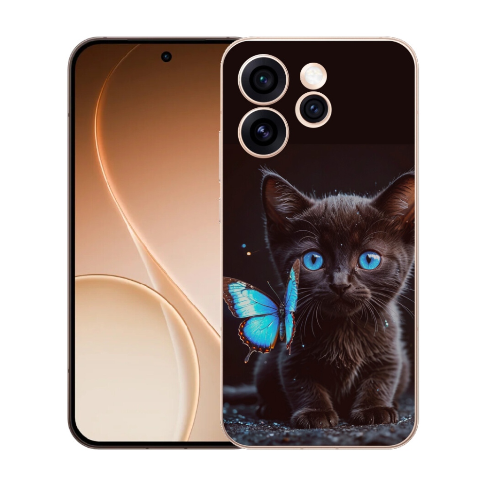 Gélový kryt mmCase na Oppo Reno 15 Pro 5G - čierne mačiatko 3