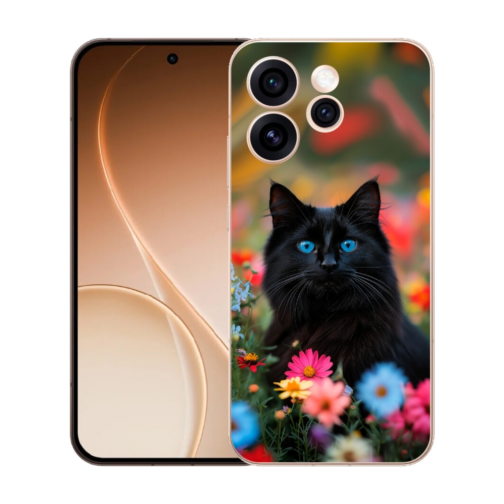 Gélový kryt mmCase na Oppo Reno 15 Pro 5G - čierne mačiatko 4